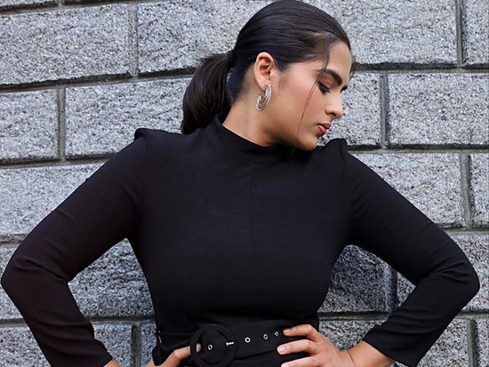 Charming Clicks Of Kavya Kalyanram In Black Dress